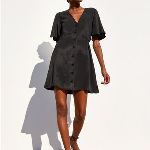 Zara black button front mini dress xs